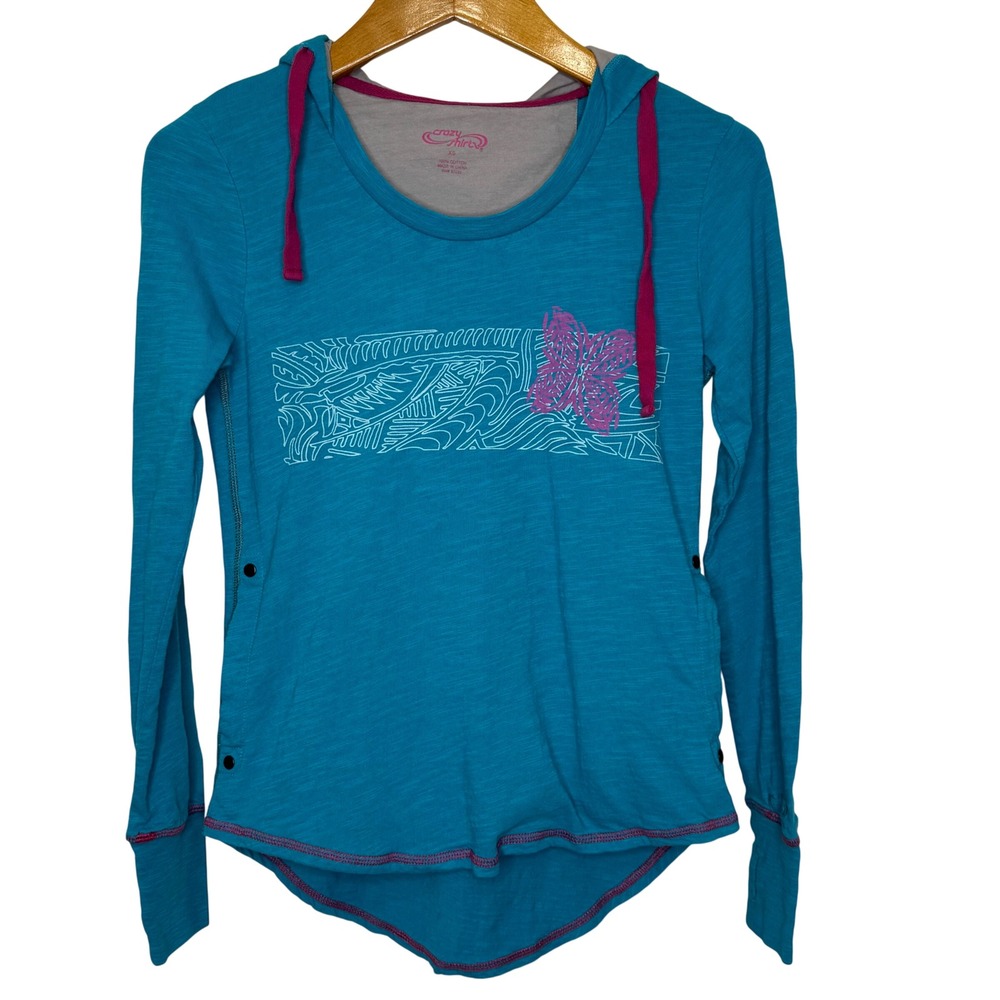 Crazy Shirts Long Sleeve Hoodie Blue/Purple Women's‎ XS
